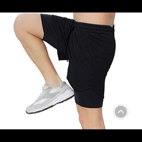 YIDARTON, Men’s Athletic Shorts, Size Large, Black, Waist 32”, Inseam 7”, NWOT - Picture 2 of 12